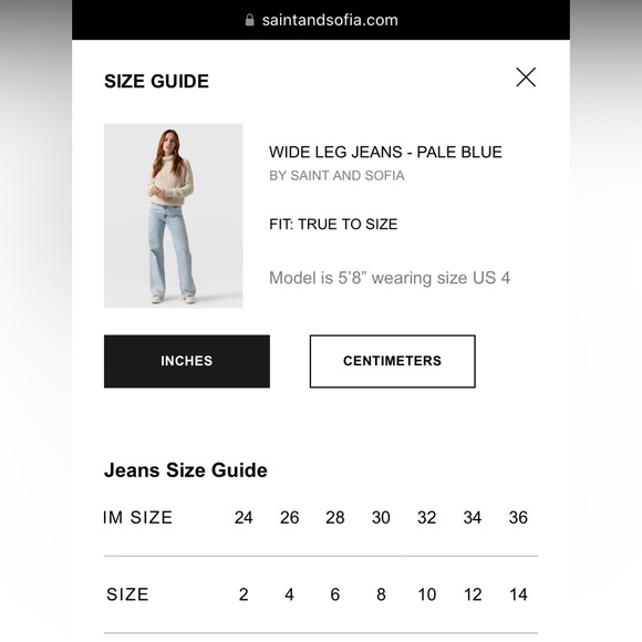 Saint + Sofia Wide Leg Jeans Size 14 (Brand is UK sizing size 36) - Picture 5 of 11